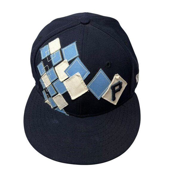 Pittsburgh Pirates Argyle New Era Fitted MLB Baseball Hat Cap 7 1/4 100% Wool - Picture 2 of 12
